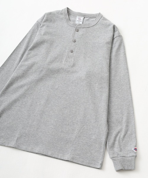 JEMORGAN（ジェーイーモーガン）の「JEMORGAN 天竺ヘンリーーネックL/S-T 長袖（Tシャツ/カットソー・メンズ・ネイビー/ブラック/オフホワイト/杢グレー・XL/M/S）」の3枚目の写真