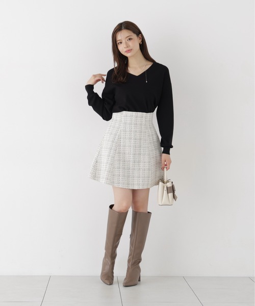 PROPORTION BODY DRESSING(プロポーションボディドレッシング)の「Vネック総針ニット / 1216270005(ニット/セーター・レディース・ブラック/ホワイト系その他/ベージュ/ボルドー・FREE)」の8枚目の写真