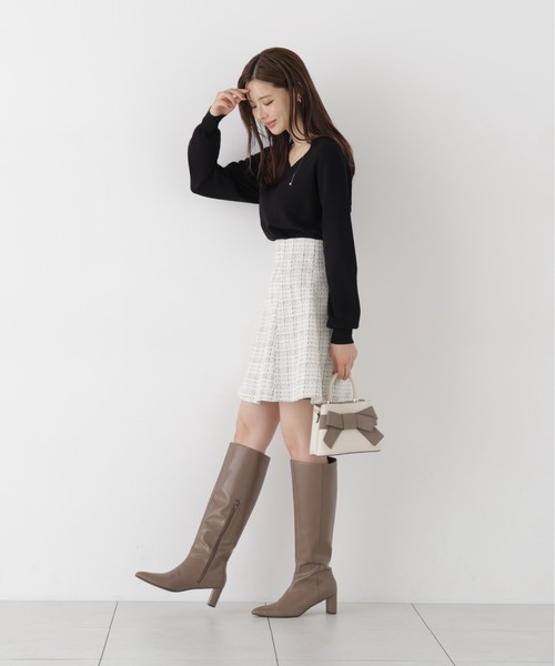 PROPORTION BODY DRESSING(プロポーションボディドレッシング)の「Vネック総針ニット / 1216270005(ニット/セーター・レディース・ブラック/ホワイト系その他/ベージュ/ボルドー・FREE)」の10枚目の写真