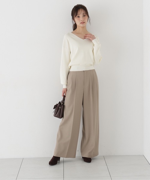 PROPORTION BODY DRESSING(プロポーションボディドレッシング)の「Vネック総針ニット / 1216270005(ニット/セーター・レディース・ブラック/ホワイト系その他/ベージュ/ボルドー・FREE)」の13枚目の写真