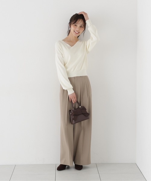 PROPORTION BODY DRESSING(プロポーションボディドレッシング)の「Vネック総針ニット / 1216270005(ニット/セーター・レディース・ブラック/ホワイト系その他/ベージュ/ボルドー・FREE)」の14枚目の写真