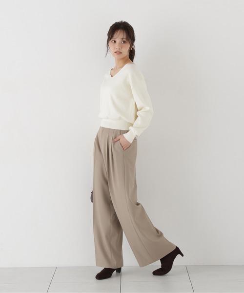PROPORTION BODY DRESSING(プロポーションボディドレッシング)の「Vネック総針ニット / 1216270005(ニット/セーター・レディース・ブラック/ホワイト系その他/ベージュ/ボルドー・FREE)」の15枚目の写真