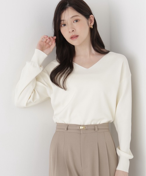 PROPORTION BODY DRESSING(プロポーションボディドレッシング)の「Vネック総針ニット / 1216270005(ニット/セーター・レディース・ブラック/ホワイト系その他/ベージュ/ボルドー・FREE)」の18枚目の写真