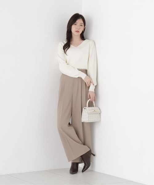 PROPORTION BODY DRESSING(プロポーションボディドレッシング)の「Vネック総針ニット / 1216270005(ニット/セーター・レディース・ブラック/ホワイト系その他/ベージュ/ボルドー・FREE)」の20枚目の写真