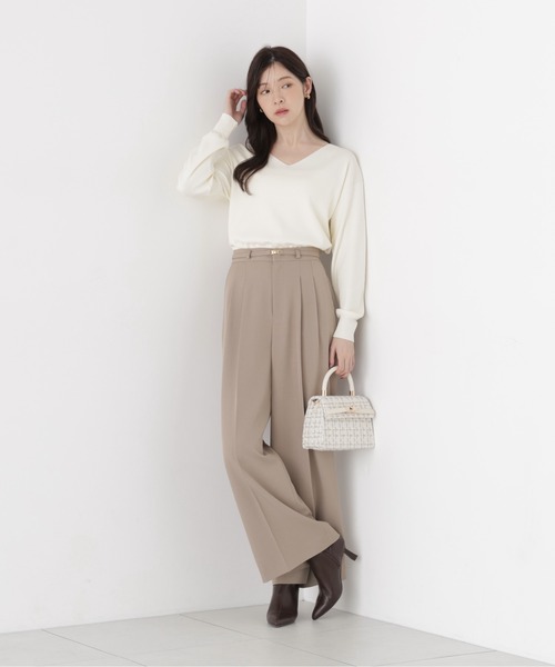 PROPORTION BODY DRESSING(プロポーションボディドレッシング)の「Vネック総針ニット / 1216270005(ニット/セーター・レディース・ブラック/ホワイト系その他/ベージュ/ボルドー・FREE)」の21枚目の写真