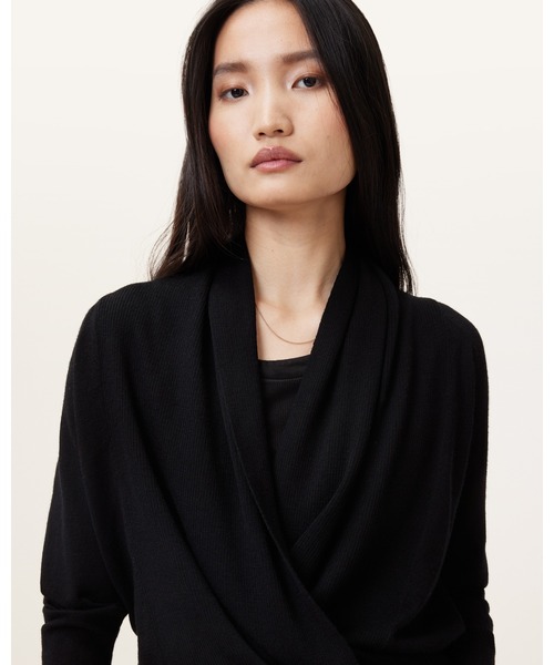 ALLSAINTS(オールセインツ)の「WASSON PIRATE MERINO WOOL CARDIGAN | WASSON パイレーツ メリノ ウール カーディガン(カーディガン/ボレロ・レディース・ブラック・XS/S/M)」の10枚目の写真