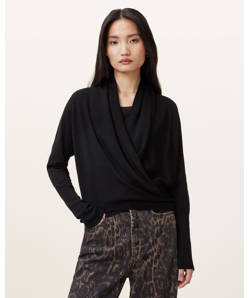 ALLSAINTS(オールセインツ)の「WASSON PIRATE MERINO WOOL CARDIGAN | WASSON パイレーツ メリノ ウール カーディガン(カーディガン/ボレロ・レディース・ブラック・XS/S/M)」の9枚目の写真