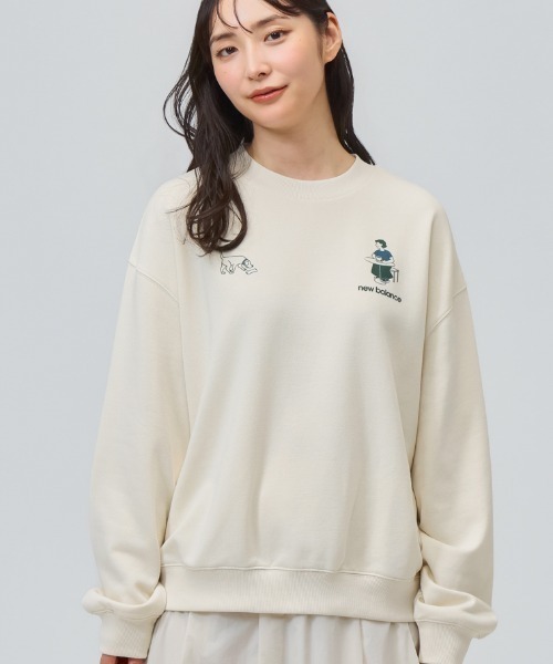 NEW BALANCE（ニューバランス）の「ニューバランス New Balance Dog At Cafe Crew  s（スウェット・レディース・オフホワイト/ブラウン・M/XL/L/S）」の2枚目の写真
