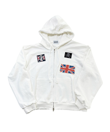 BRIT RIOT スウェットジップフーディー（アイボリー）