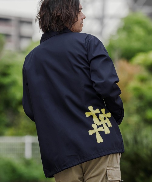 CAMBIO（カンビオ）の「mj12014- プリントコーチジャケット - Cross Hearts(2602142MCB)（ナイロンジャケット・メンズ・ブラック/ベージュ/ネイビー・S/M/L/XL）」の3枚目の写真