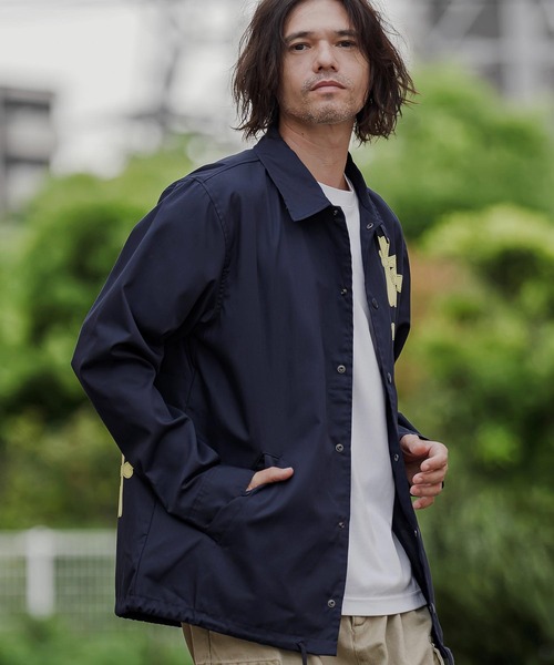 CAMBIO（カンビオ）の「mj12014- プリントコーチジャケット - Cross Hearts(2602142MCB)（ナイロンジャケット・メンズ・ブラック/ベージュ/ネイビー・S/M/L/XL）」の6枚目の写真