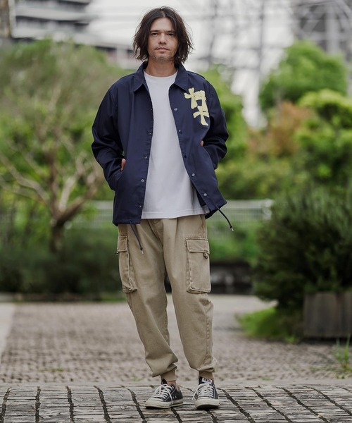 CAMBIO（カンビオ）の「mj12014- プリントコーチジャケット - Cross Hearts(2602142MCB)（ナイロンジャケット・メンズ・ブラック/ベージュ/ネイビー・S/M/L/XL）」の7枚目の写真