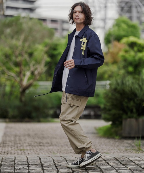 CAMBIO（カンビオ）の「mj12014- プリントコーチジャケット - Cross Hearts(2602142MCB)（ナイロンジャケット・メンズ・ブラック/ベージュ/ネイビー・S/M/L/XL）」の8枚目の写真