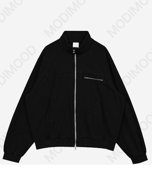 modimood(モディムード)の「華奢見えオーバーハイネックウォッシングジャケット(ブルゾン・レディース・ベージュ/ブラック・FREE)」の16枚目の写真