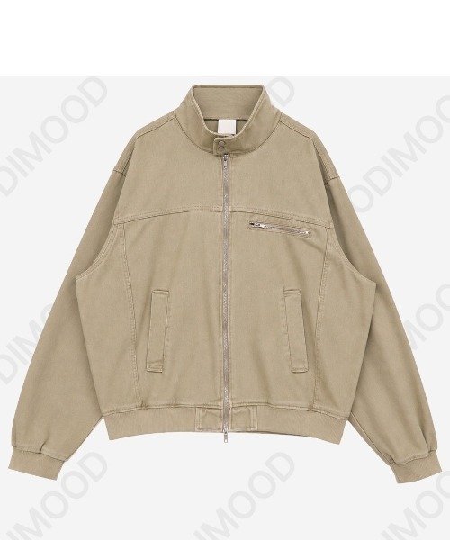 modimood(モディムード)の「華奢見えオーバーハイネックウォッシングジャケット(ブルゾン・レディース・ベージュ/ブラック・FREE)」の17枚目の写真