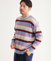 マルチボーダークルーニット