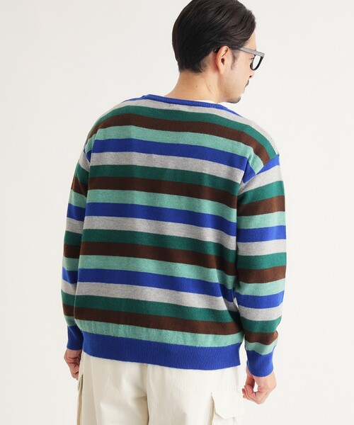 BACK NUMBER(バックナンバー)の「マルチボーダークルーニット(ニット/セーター・メンズ・ブルー系2/ブルー系7/ダークブラウン系2・03/04/05)」の11枚目の写真