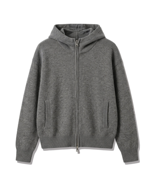 UNDEROFF(アンダーオフ)の「バラクラバ クロップドニットフードジップアップ グレー(パーカー・レディース・グレー・MEDIUM/LARGE/X-LARGE)」の6枚目の写真