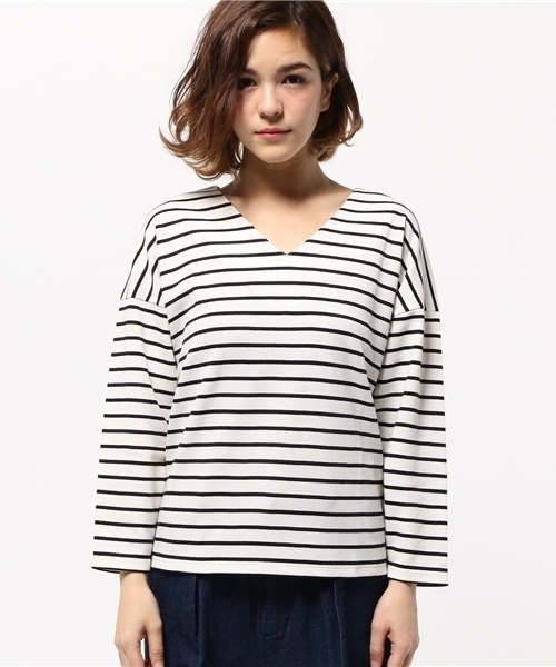 FREE'S MART(フリーズマート)の「前後Vネックドルマンカットソー(Tシャツ/カットソー・レディース・カーキ/ネイビー/グレー/ホワイト系その他・FREE)」の7枚目の写真