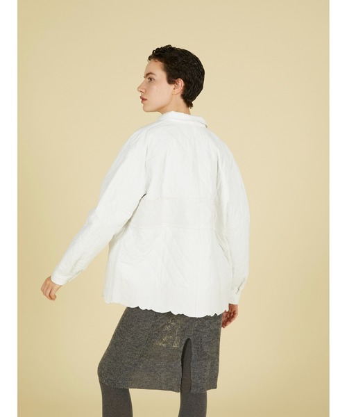 crinkle crinkle crinkle(クリンクルクリンクルクリンクル)の「エンブロイダリースカラップジャケット / 【crinkle crinkle crinkle】 embroidery scallop jacket(ナイロンジャケット・レディース・ホワイト/ブラック・FREE)」の5枚目の写真