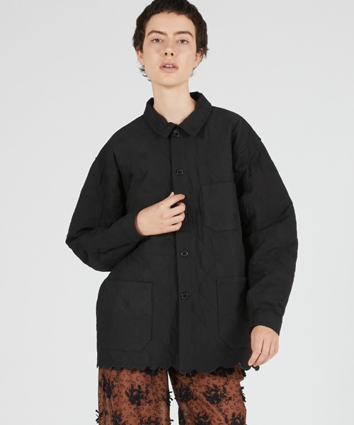 crinkle crinkle crinkle(クリンクルクリンクルクリンクル)の「エンブロイダリースカラップジャケット / 【crinkle crinkle crinkle】 embroidery scallop jacket(ナイロンジャケット・レディース・ホワイト/ブラック・FREE)」の9枚目の写真