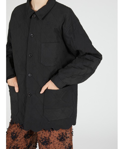 crinkle crinkle crinkle(クリンクルクリンクルクリンクル)の「エンブロイダリースカラップジャケット / 【crinkle crinkle crinkle】 embroidery scallop jacket(ナイロンジャケット・レディース・ホワイト/ブラック・FREE)」の14枚目の写真