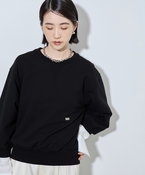 ADAM ET ROPE'（アダムエロペ）の「【サステナブル】シャツレイヤードスウェット（スウェット・レディース・ホワイト系その他5/ブルー系その他/ブラック系その他・FREE）」の10枚目の写真