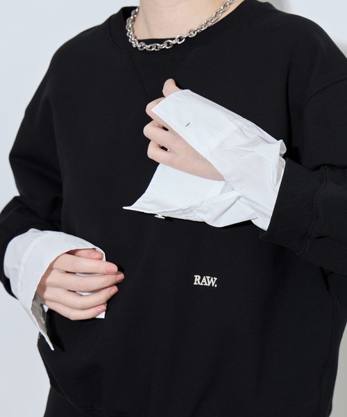 ADAM ET ROPE'（アダムエロペ）の「【サステナブル】シャツレイヤードスウェット（スウェット・レディース・ホワイト系その他5/ブルー系その他/ブラック系その他・FREE）」の12枚目の写真