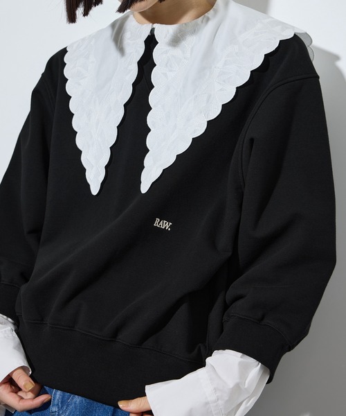 ADAM ET ROPE'（アダムエロペ）の「【サステナブル】シャツレイヤードスウェット（スウェット・レディース・ホワイト系その他5/ブルー系その他/ブラック系その他・FREE）」の19枚目の写真