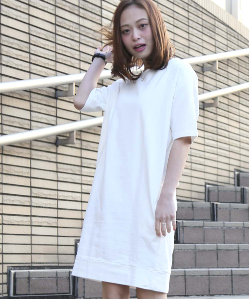 Denime（ドゥニーム）の「テンジクカットソーワンピース（ワンピース・レディース・ネイビー/オフホワイト/杢グレー/サックスブルー/カーキ・FREE）」の2枚目の写真