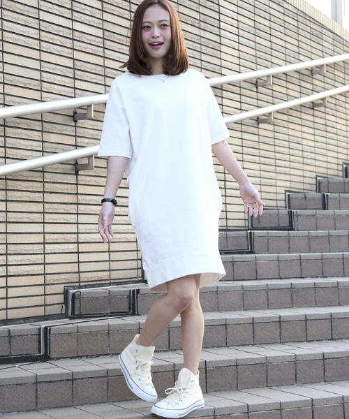 Denime（ドゥニーム）の「テンジクカットソーワンピース（ワンピース・レディース・ネイビー/オフホワイト/杢グレー/サックスブルー/カーキ・FREE）」の13枚目の写真