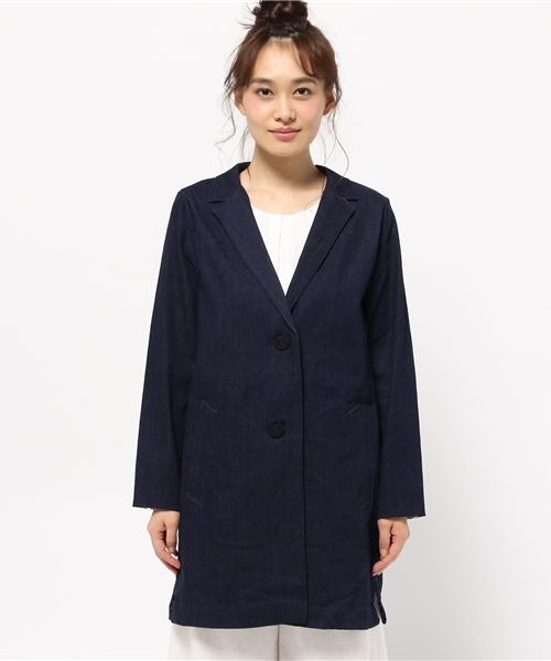 POU DOU DOU(プードゥドゥ)の「コクーンテ-ラーコート(テーラードジャケット・レディース・ベージュ/インディゴブルー/カーキ/ブルー・3)」の8枚目の写真