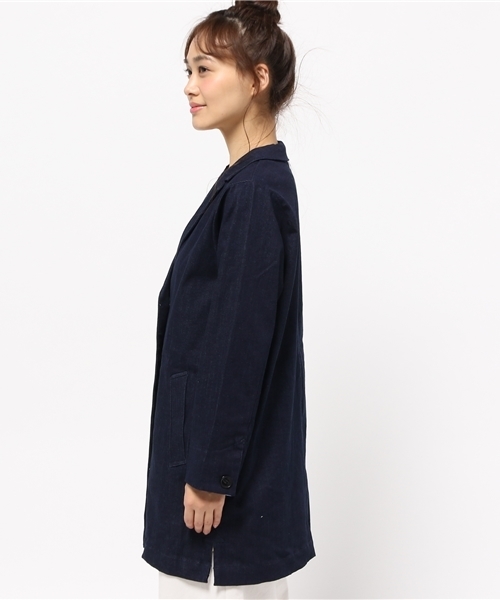 POU DOU DOU(プードゥドゥ)の「コクーンテ-ラーコート(テーラードジャケット・レディース・ベージュ/インディゴブルー/カーキ/ブルー・3)」の9枚目の写真