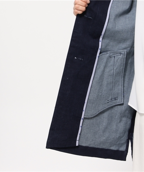 POU DOU DOU(プードゥドゥ)の「コクーンテ-ラーコート(テーラードジャケット・レディース・ベージュ/インディゴブルー/カーキ/ブルー・3)」の6枚目の写真