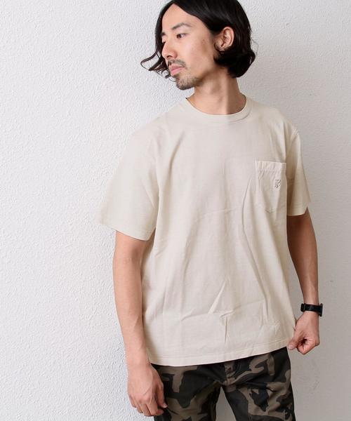 coen(コーエン)の「オーバーダイビッグT(Tシャツ/カットソー・メンズ・ホワイト/ベージュ/オリーブ/ブルー・MEDIUM/LARGE)」の1枚目の写真