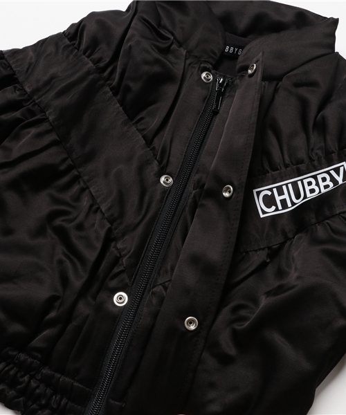 CHUBBYGANG（チャビーギャング）の「クロスギャザーフライトジャケット（ブルゾン・キッズ・ホワイト/ブラック・150/140/160/120/110/130/100）」の7枚目の写真