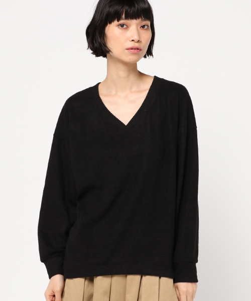 VENCEEXCHANGE（ヴァンスエクスチェンジ）の「起毛両Vニット（ニット/セーター・レディース・ワインレッド/オフホワイト/グレー/ライトブラウン/ブラック・MEDIUM）」の15枚目の写真