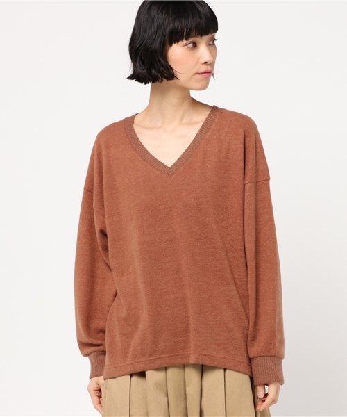 VENCEEXCHANGE（ヴァンスエクスチェンジ）の「起毛両Vニット（ニット/セーター・レディース・ワインレッド/オフホワイト/グレー/ライトブラウン/ブラック・MEDIUM）」の17枚目の写真