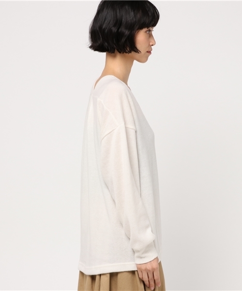 VENCEEXCHANGE（ヴァンスエクスチェンジ）の「起毛両Vニット（ニット/セーター・レディース・ワインレッド/オフホワイト/グレー/ライトブラウン/ブラック・MEDIUM）」の7枚目の写真