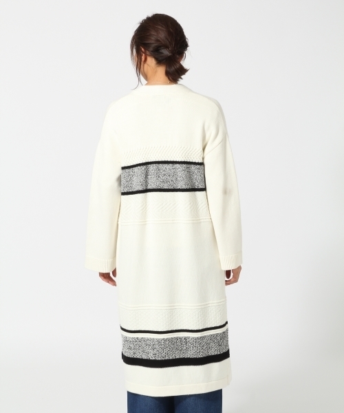 GLOBAL WORK（グローバルワーク）の「【WEB限定価格】5ゲージMIXロングカーディガン長袖/737443（カーディガン/ボレロ・レディース・ホワイト/オフホワイト/ネイビー・LARGE/MEDIUM）」の6枚目の写真