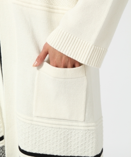 GLOBAL WORK（グローバルワーク）の「【WEB限定価格】5ゲージMIXロングカーディガン長袖/737443（カーディガン/ボレロ・レディース・ホワイト/オフホワイト/ネイビー・LARGE/MEDIUM）」の10枚目の写真