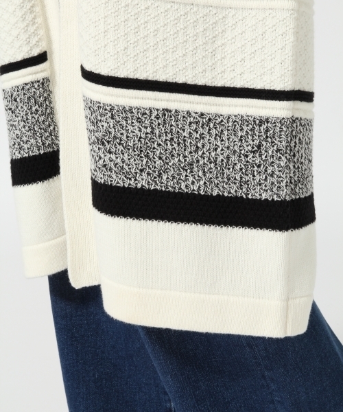 GLOBAL WORK（グローバルワーク）の「【WEB限定価格】5ゲージMIXロングカーディガン長袖/737443（カーディガン/ボレロ・レディース・ホワイト/オフホワイト/ネイビー・LARGE/MEDIUM）」の11枚目の写真