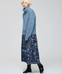 TRUNO by NOISE MAKER | 【雑誌GINZA掲載商品】新色＆新柄発売　★ボタニカル花柄スカート★(スカート)