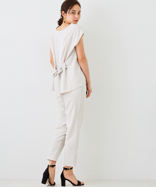 STUDIOUS（ステュディオス）の「【WEB限定】STUDIOUS バックフレアーサッシュブラウス（シャツ/ブラウス・レディース・ネイビー/ライトグレー・FREE）」の7枚目の写真