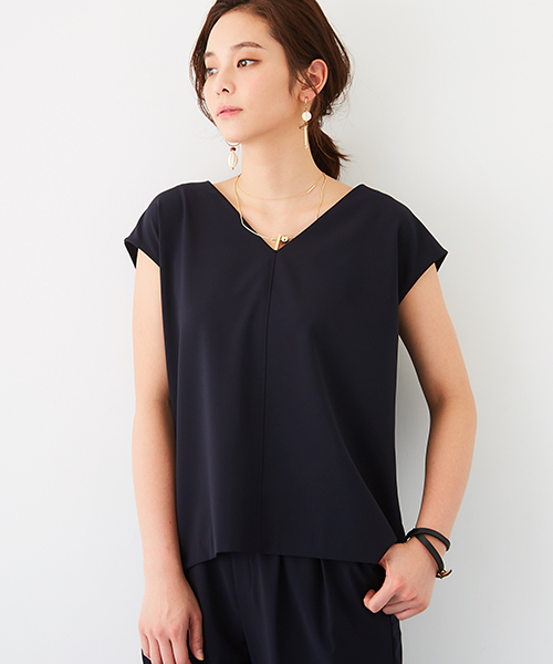 STUDIOUS（ステュディオス）の「【WEB限定】STUDIOUS バックフレアーサッシュブラウス（シャツ/ブラウス・レディース・ネイビー/ライトグレー・FREE）」の9枚目の写真