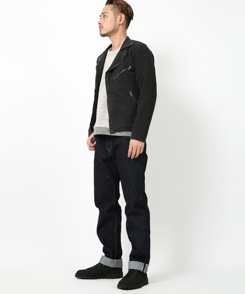 Rocky Monroe(ロッキーモンロー)の「カットデニムダブルライダースジャケット(ライダースジャケット・メンズ・ブラック/ネイビー・M/L)」の13枚目の写真