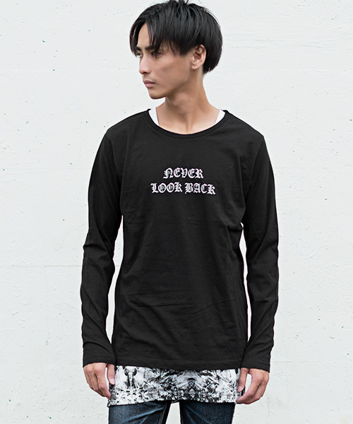 Fuga フーガ の ロング丈2ピースレイヤード長袖tシャツ Tシャツ カットソー Wear