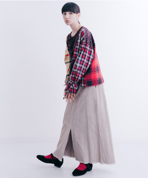 MERLOT（メルロー）の「チェック×フラワー柄ブラウス7218（シャツ/ブラウス・レディース・レッド/ネイビー・FREE）」の5枚目の写真