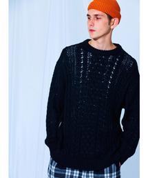 MONKEY TIME | ＜monkey time＞ PE ARAN OVERSIZED CN/ニット ◆(ニット/セーター)