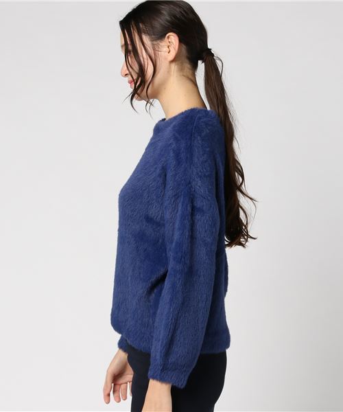 Samansa Mos2(サマンサ モスモス)の「ミニフェザーニットプルオーバー(ニット/セーター・レディース・ネイビー/グレー/オフホワイト・フリ-)」の7枚目の写真